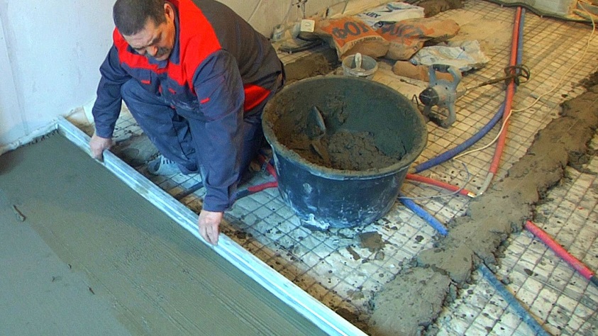 полусухая стяжка пола