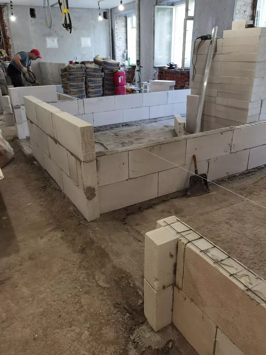 Кладка газобетонных блоков